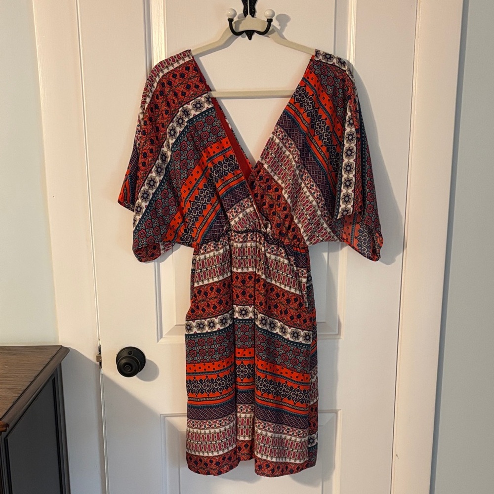 Miami Red and Blue Patterned Dress